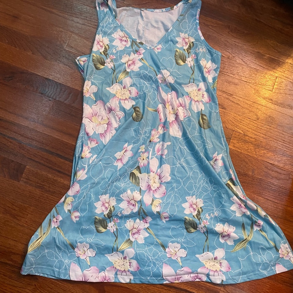 Amazon Blue Floral Women's Dress
